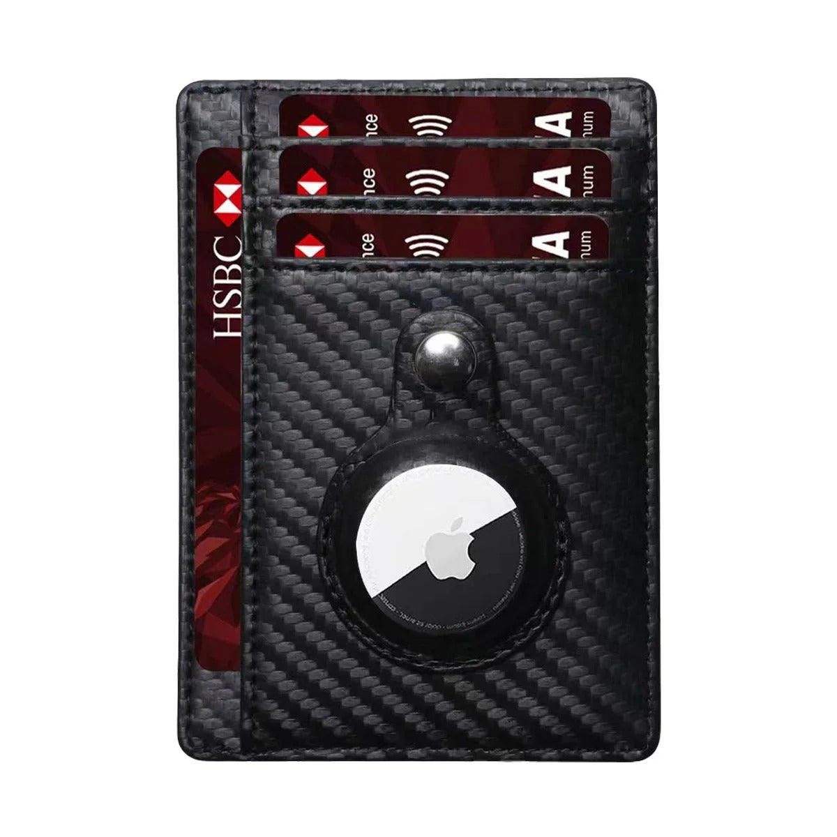 Slim Minimalist Leather Wallet with AirTag Holder